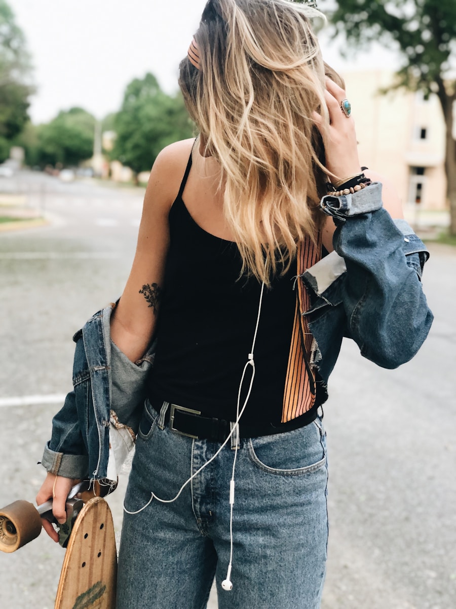 Photo denim vest